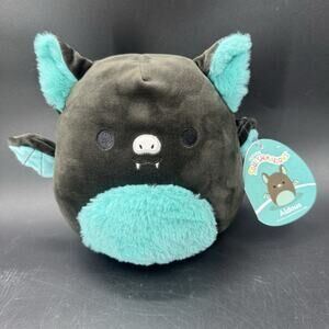 Aldous The Bat Squishmallow 7.5" Plush Soft Toy Black Teal Halloween NEW UK